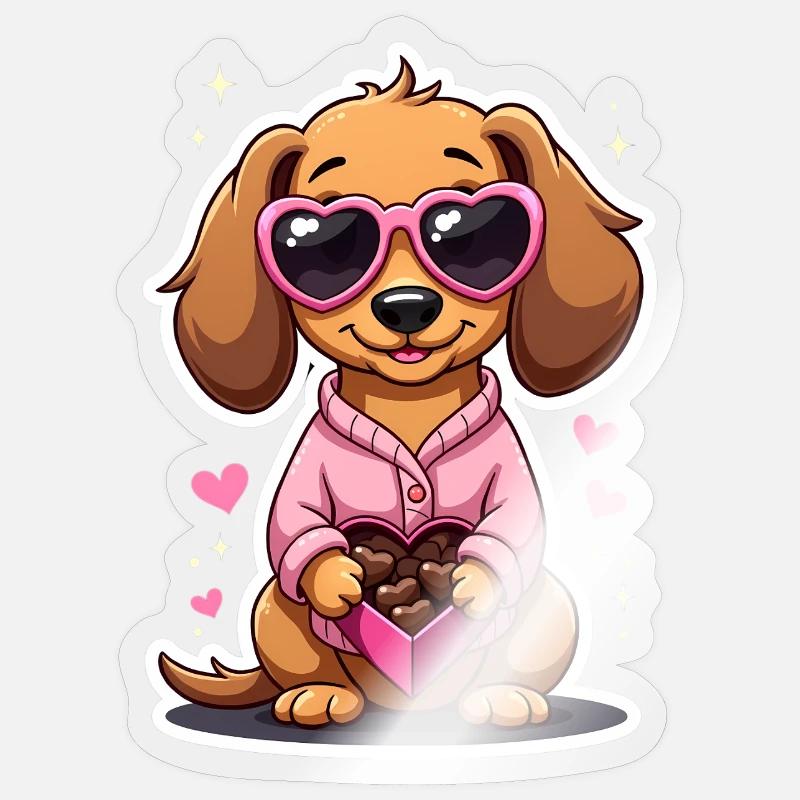 Dackel Dachshund Tekel - Sticker Größe S (10 x 10 cm) - Transparent glänzend