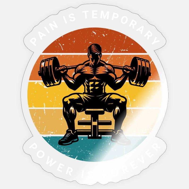 Strength Training Motivational Circle - Sticker size S (10 x 10 cm) - transparent glossy