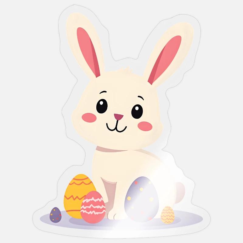 Osterhase - Sticker Größe S (10 x 10 cm) - Transparent glänzend
