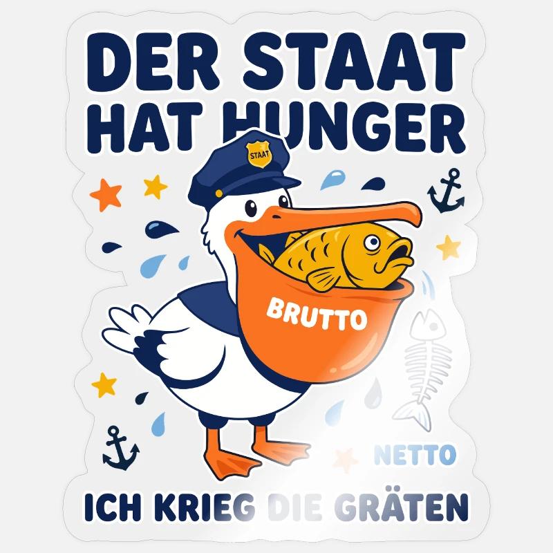 Lo stato è affamato di pellicani - Sticker formato S (10 x 10 cm) - trasparente lucido