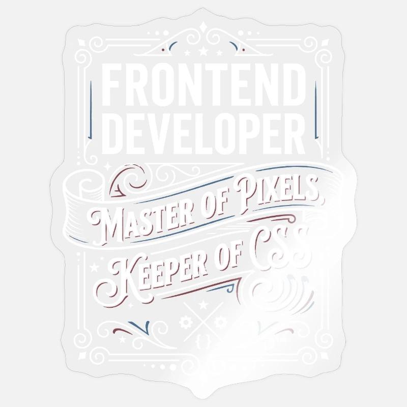 Développeur frontend Pixelmeister CSS - Sticker taille S (10 x 10 cm) - brillant transparent