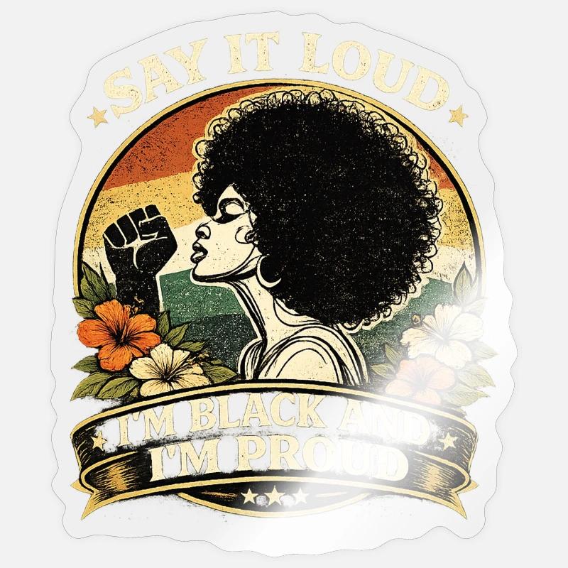Ich bin schwarz und stolz Sticker Größe S (10 x 10 cm)