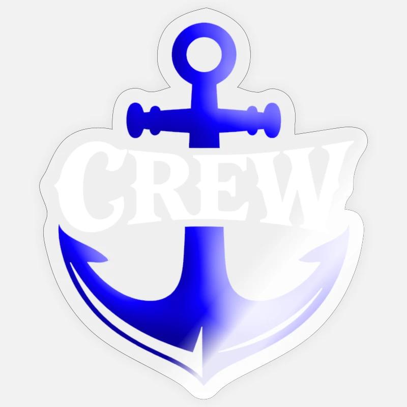Anker Crew Nautik Logo - Sticker Größe S (10 x 10 cm) - Transparent glänzend