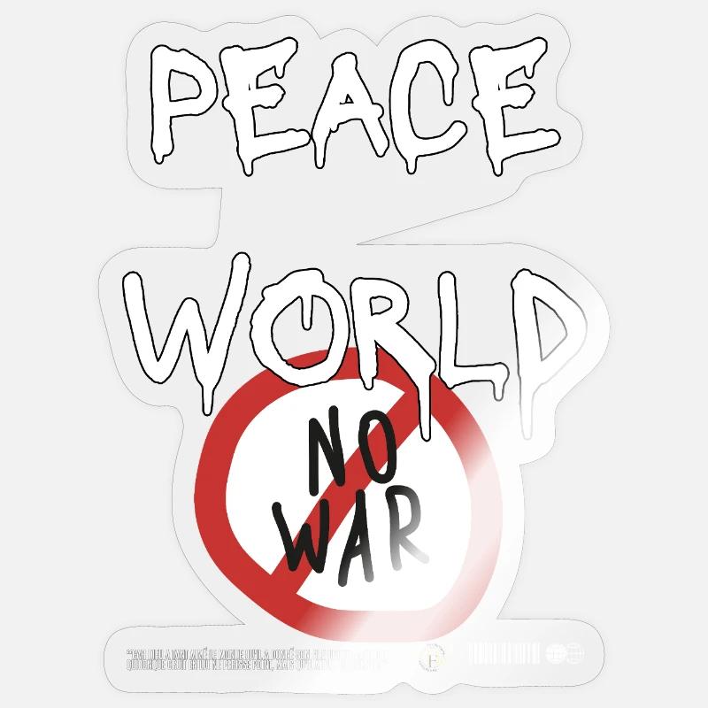 peace_in_the_world - Sticker Größe S (10 x 10 cm) - Transparent glänzend