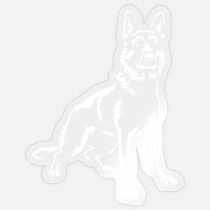German Shepherd "Black Edition" - Sticker size S (10 x 10 cm) - transparent glossy