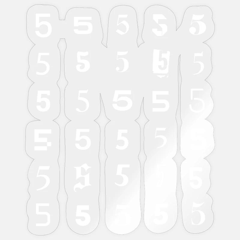 Rastermuster Nummer Fünf - Sticker Größe S (10 x 10 cm) - Transparent glänzend