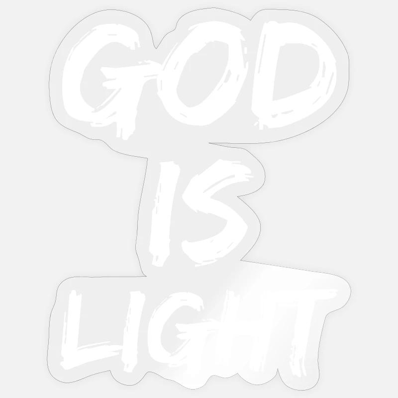 Dieu est Lumière - Sticker taille S (10 x 10 cm) - brillant transparent