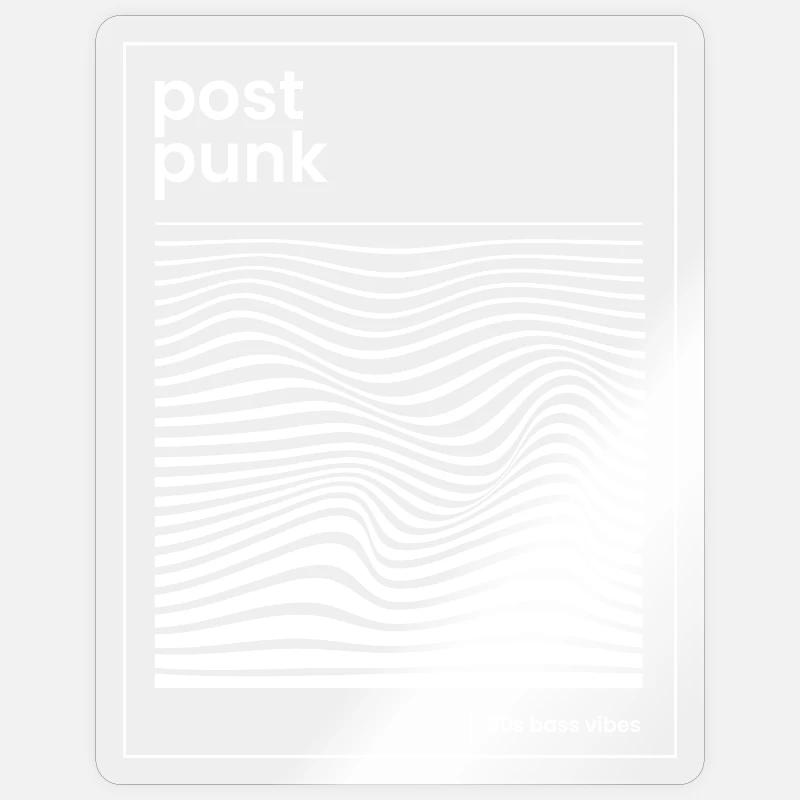 Affiche de motifs post-punk wave - Sticker taille S (10 x 10 cm) - brillant transparent