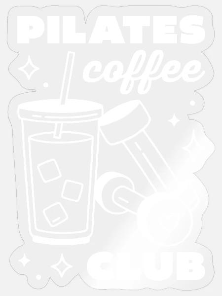 Pilates- und Eiskaffee-Latte-Club - Sticker Größe S (10 x 10 cm) - Transparent glänzend