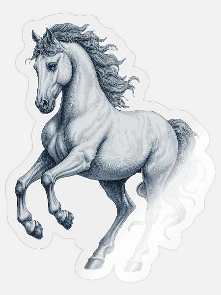 Pferd - Sticker Größe S (10 x 10 cm) - Transparent glänzend