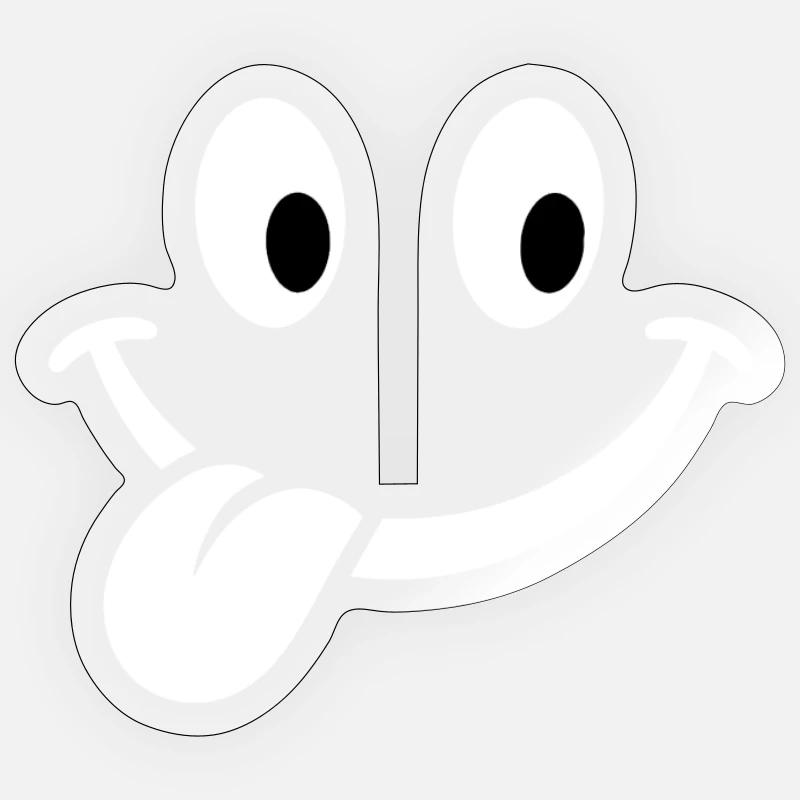 Smile white Sticker size S (10 x 10 cm)