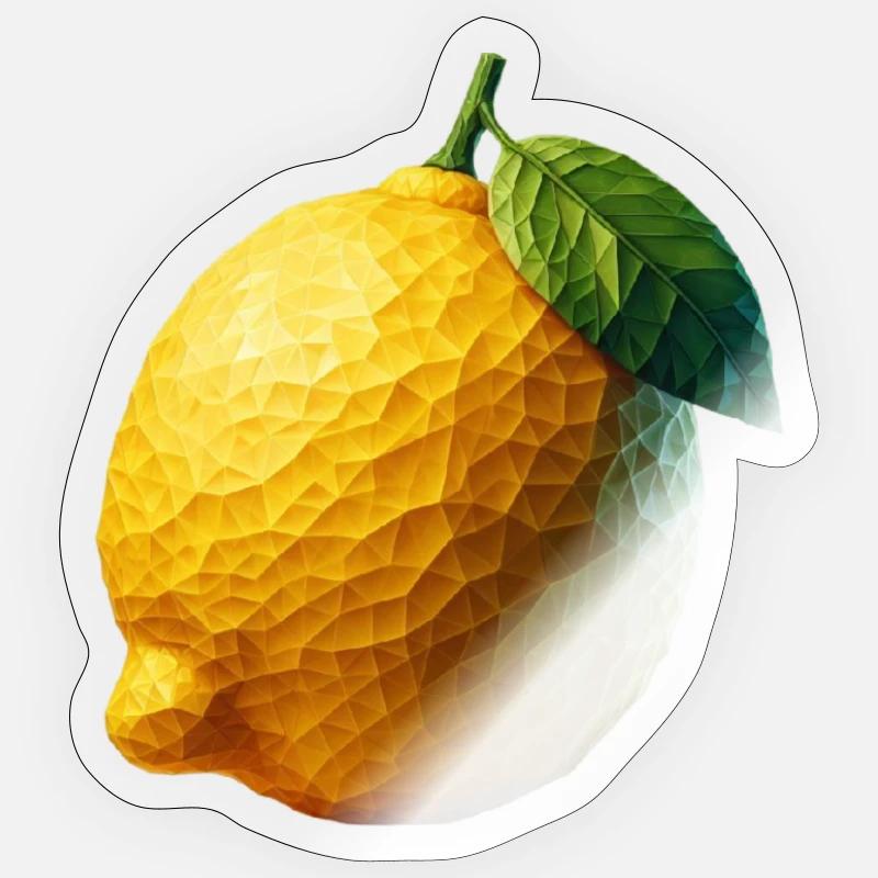 Polygone citron - Sticker taille S (10 x 10 cm) - brillant transparent
