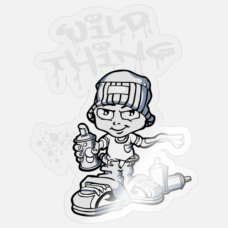 Junge Graffiti-flex Sticker Größe S (10 x 10 cm)