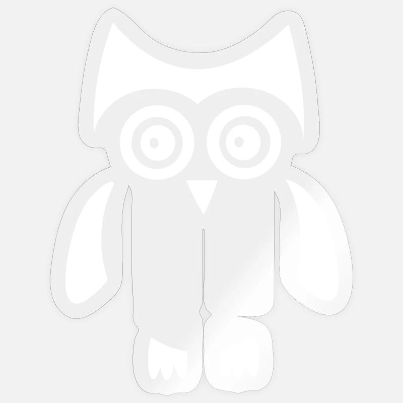 weiße Eule Vogel weiß - Sticker Größe S (10 x 10 cm) - Transparent glänzend