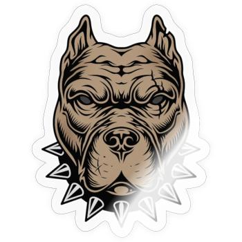 Aggressiver Hund - Sticker Größe S (10 x 10 cm) - Transparent glänzend - Vorne