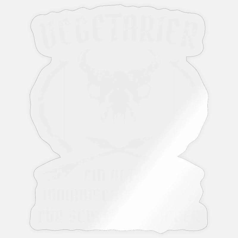 Vegetarian = bad hunter - Sticker size S (10 x 10 cm) - transparent glossy