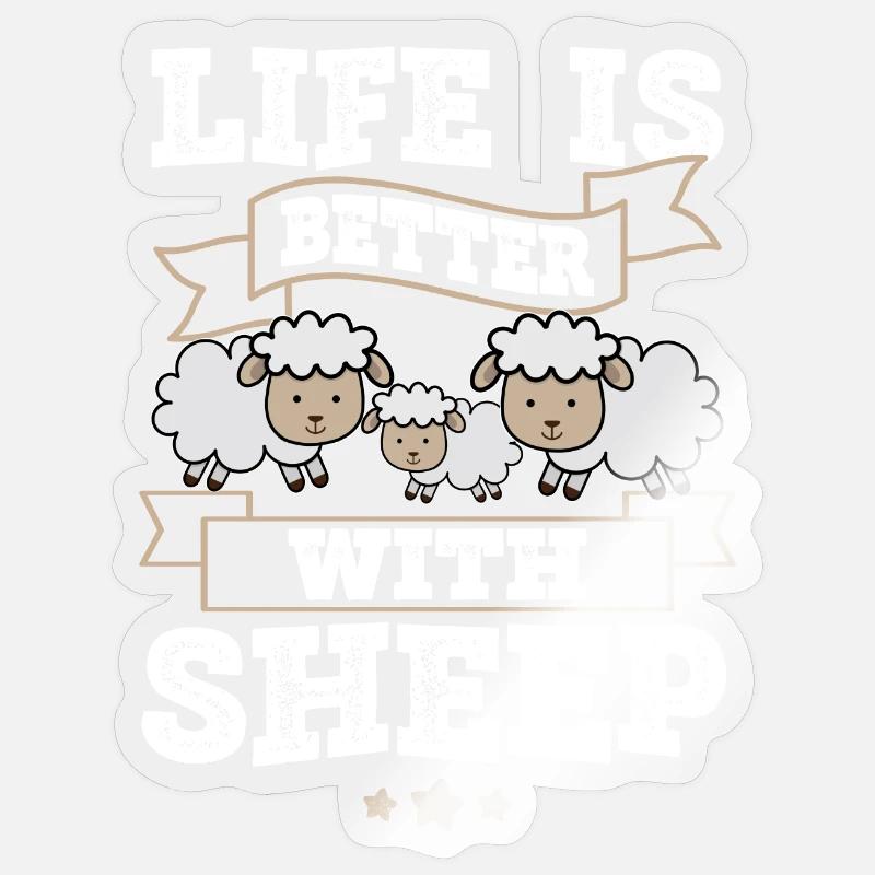 Mouton - Sticker taille S (10 x 10 cm) - brillant transparent