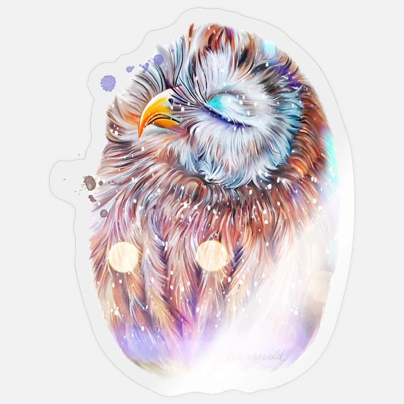 Owl - Sticker size S (10 x 10 cm) - transparent glossy