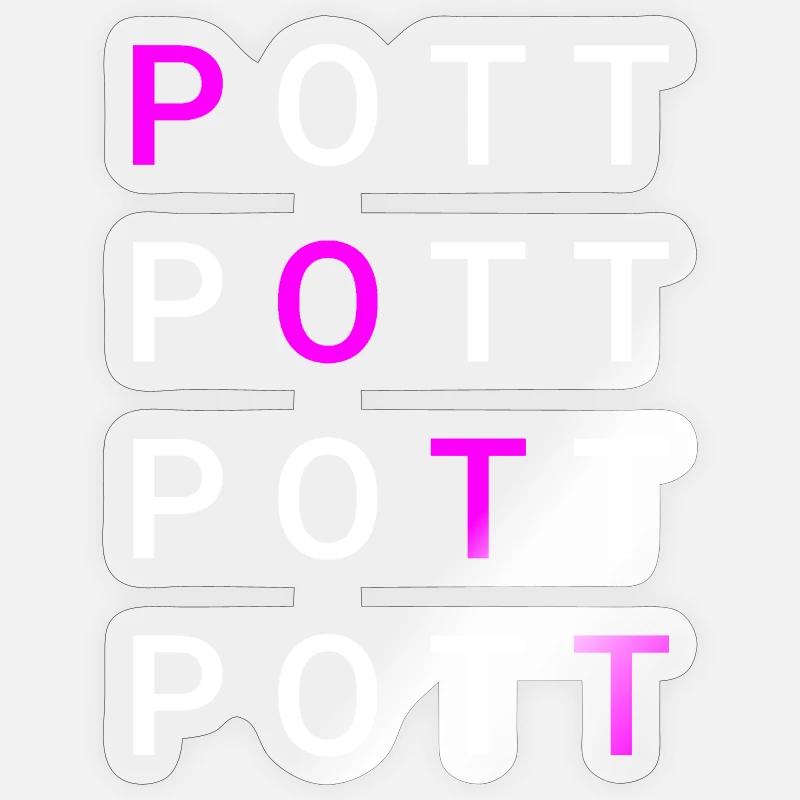 POTT - Sticker Größe S (10 x 10 cm) - Transparent glänzend