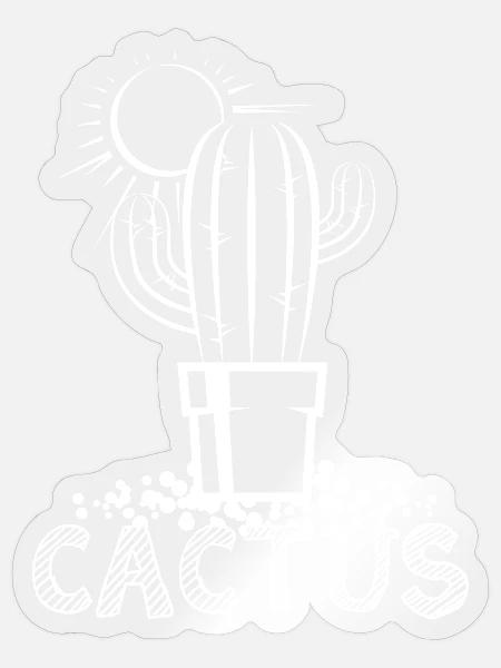 cactus Kakteen Katktus Symbol Sonne Wüste icon - Sticker Größe S (10 x 10 cm) - Transparent glänzend