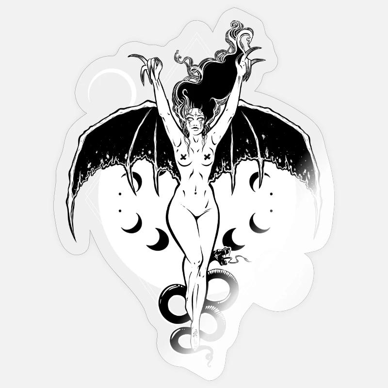 Fledermausmädchen Sticker Größe S (10 x 10 cm)