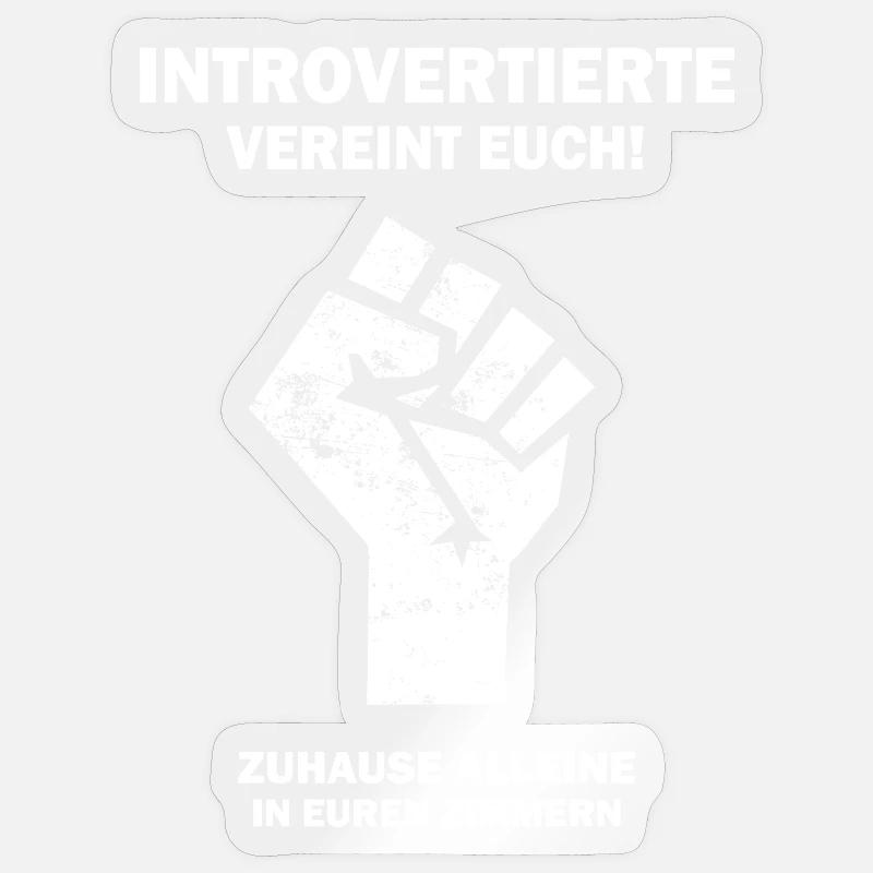 Introvertierte vereint euch - Sticker Größe S (10 x 10 cm) - Transparent glänzend