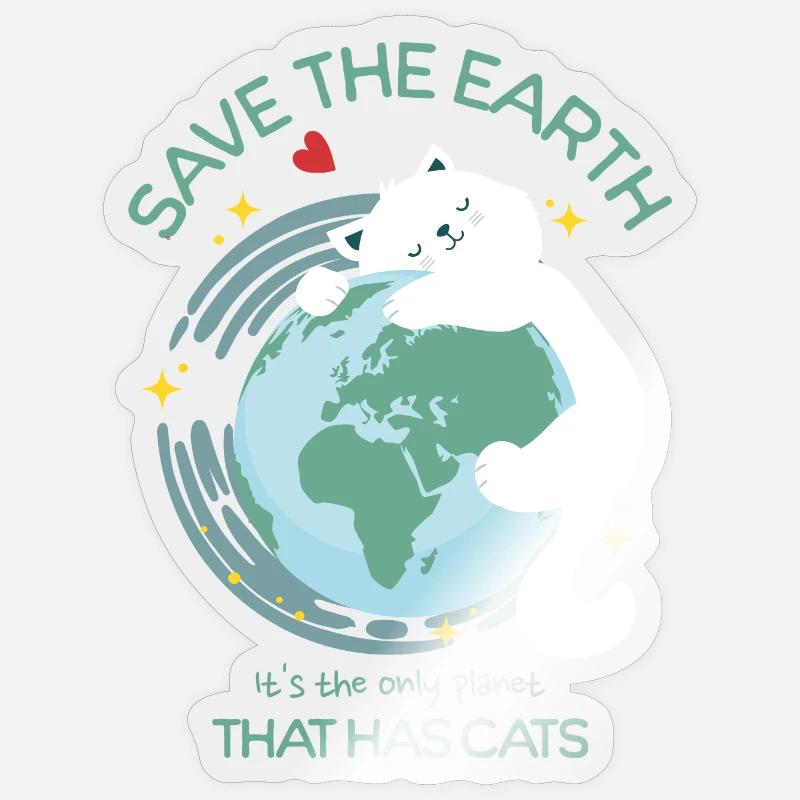 Mignon chat Eco Sticker taille S (10 x 10 cm)