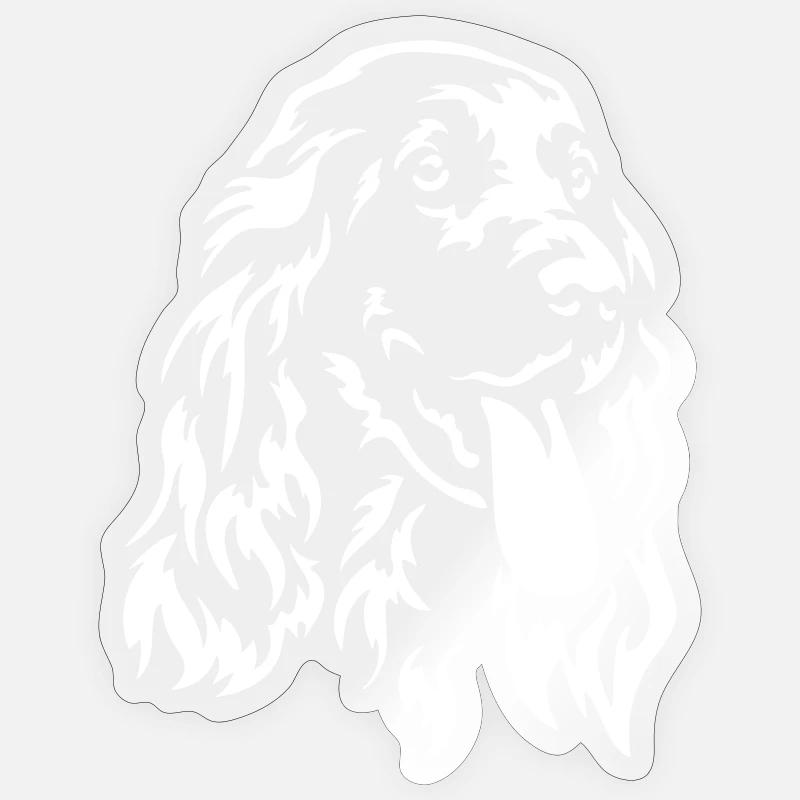 Cocker Spaniel Head « Black Edition » Sticker taille S (10 x 10 cm)