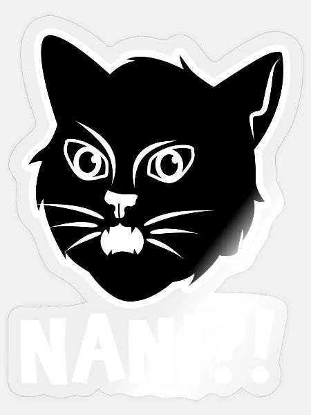 Manga Katze Anime Spruch Comic Zeichentrick Japan - Sticker Größe S (10 x 10 cm) - Transparent glänzend