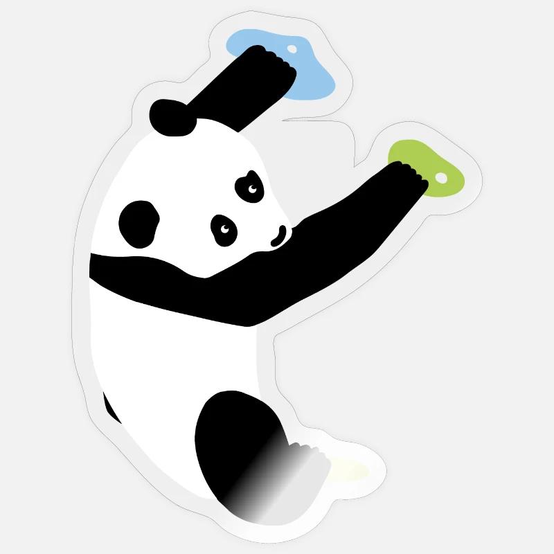 Boulder Design Climbing Panda - Drôle de chemise - Sticker taille S (10 x 10 cm) - brillant transparent