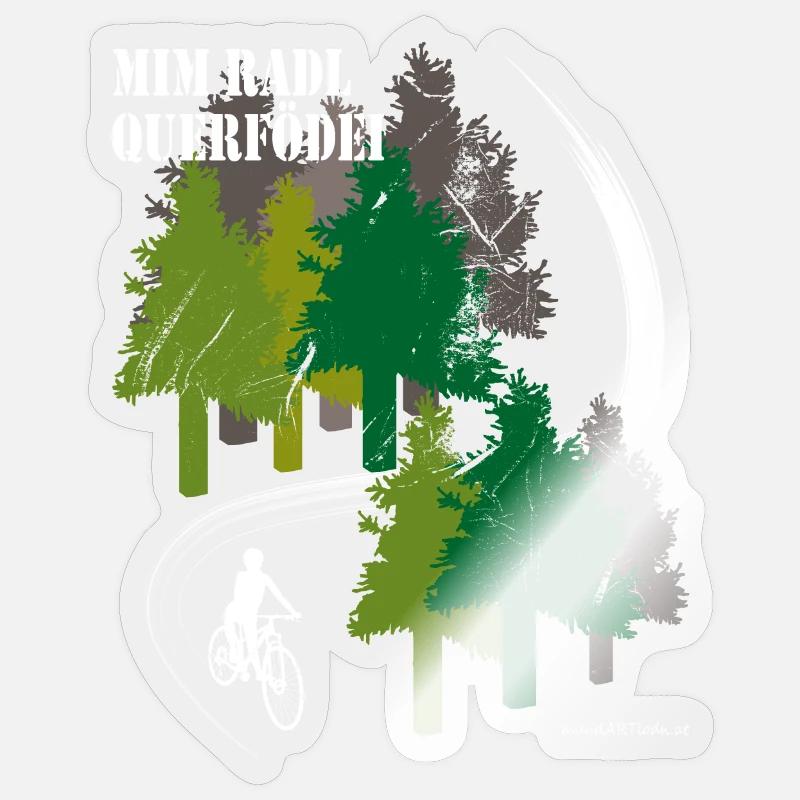 mim Radl querfödei - mit dem Rad quer Feld ein Sticker size S (10 x 10 cm)