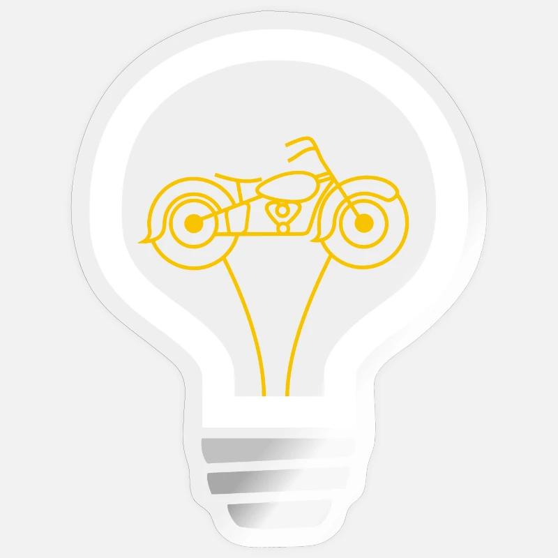 Motorcycle inside bulb Sticker size S (10 x 10 cm)