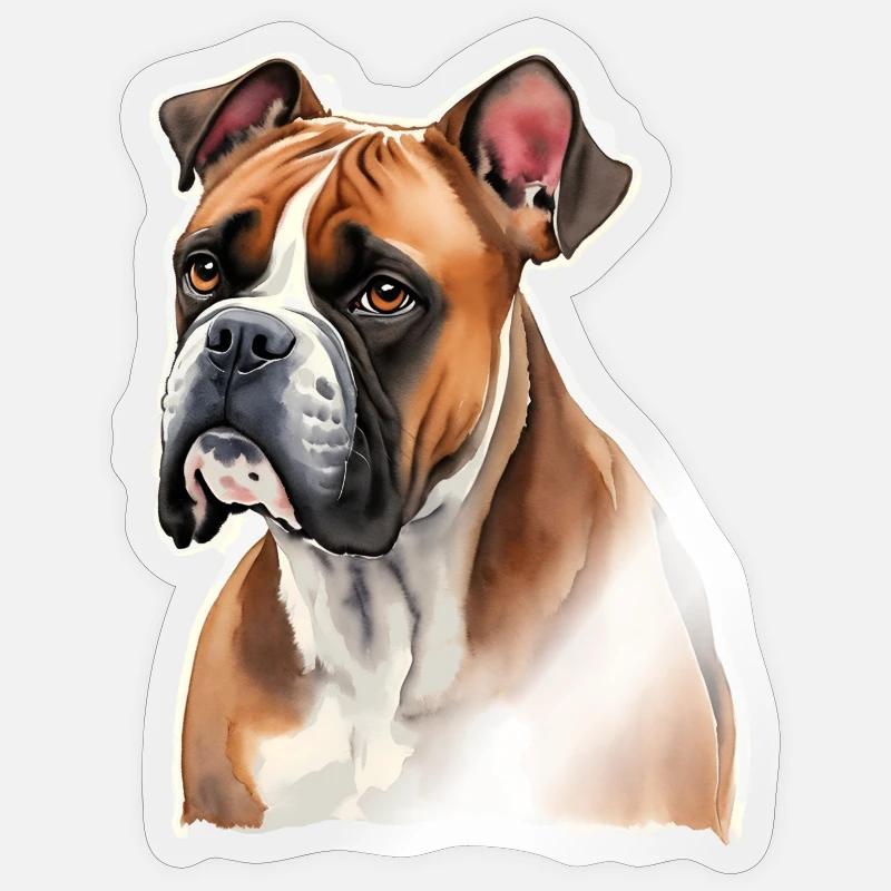 Boxer - Sticker size S (10 x 10 cm) - transparent glossy