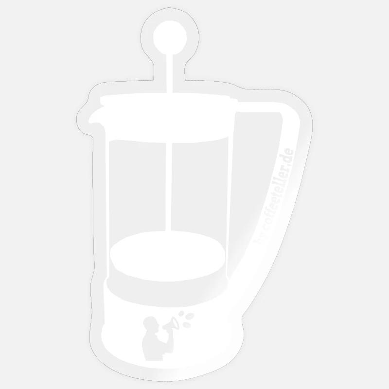 French Press 2.0 - Sticker Größe S (10 x 10 cm) - Transparent glänzend