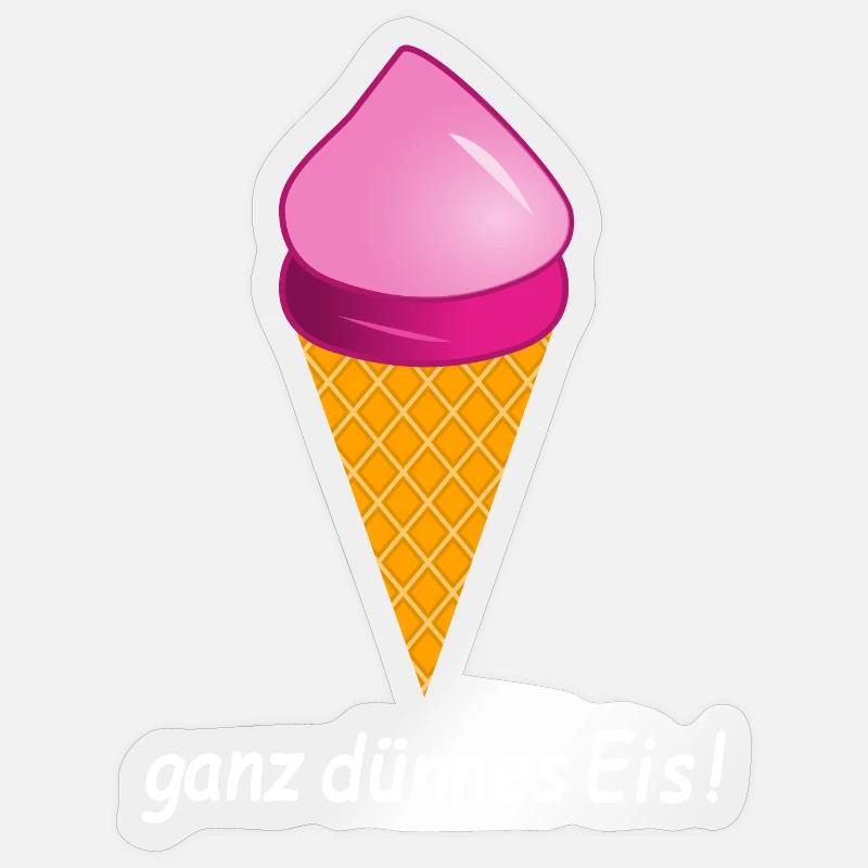 ganz dünnes Eis Eiscreme - Sticker Größe S (10 x 10 cm) - Transparent glänzend