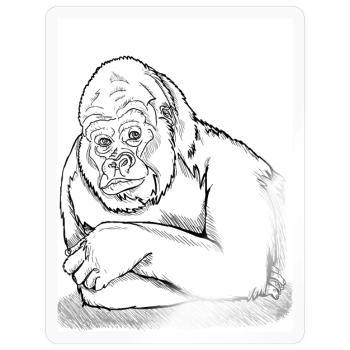 Nachdenklicher Gorilla - Sticker Größe S (10 x 10 cm) - Transparent glänzend - Vorne