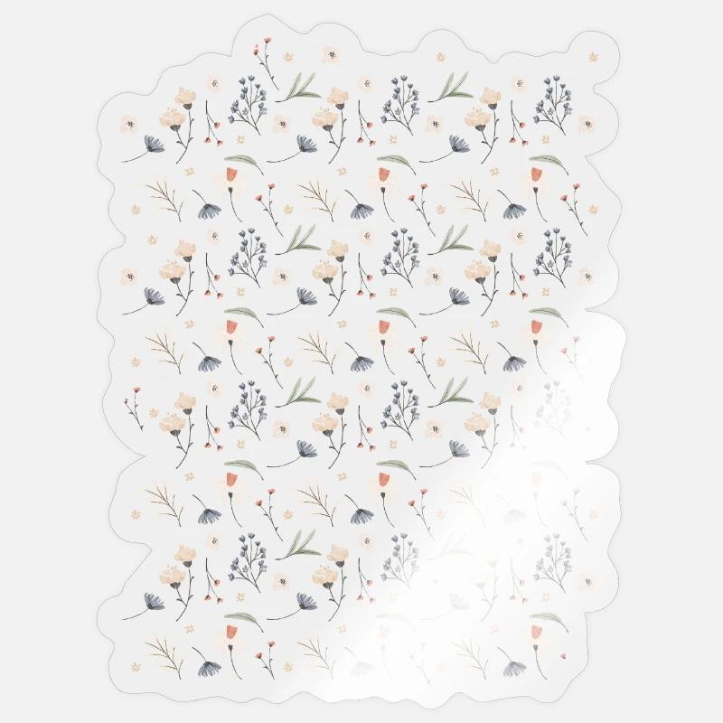 Pastel floral pattern Sticker size S (10 x 10 cm)