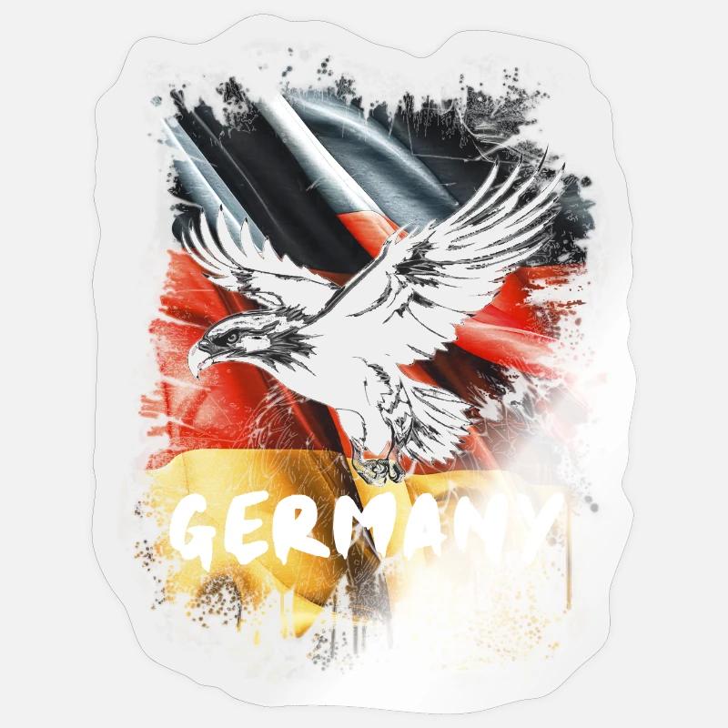 German eagle with Germany flag Sticker size S (10 x 10 cm)
