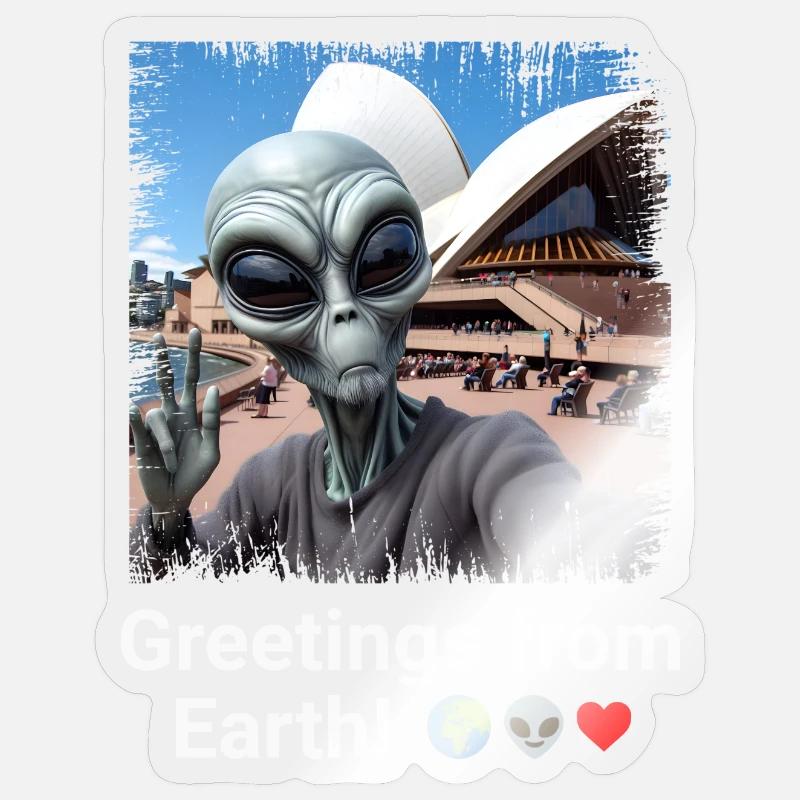 Aliens Down Under - Opera House Encounter Sticker size S (10 x 10 cm)