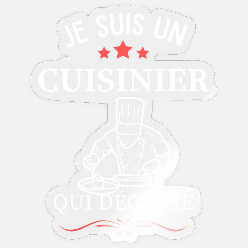 Cuisinier Qui Déchire - Sticker taille S (10 x 10 cm) - brillant transparent