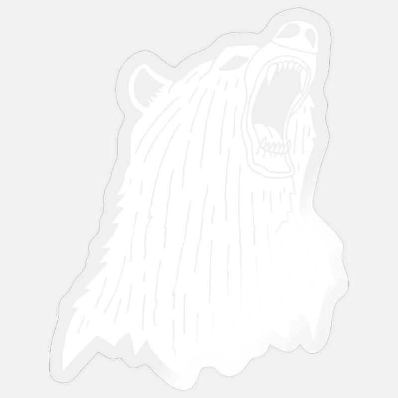 Wütender Eisbär - Sticker Größe S (10 x 10 cm) - Transparent glänzend