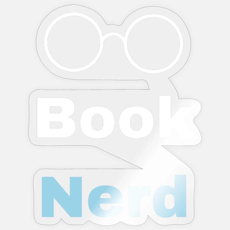 Buch-Nerd - Sticker Größe S (10 x 10 cm) - Transparent glänzend