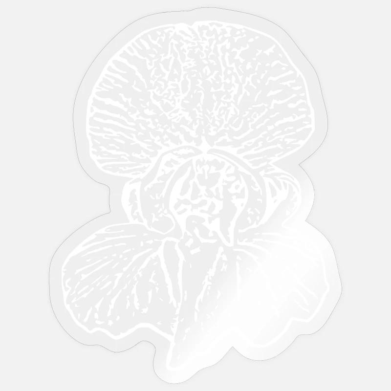 Fleur, Blanc, Fleurs, Fleur Blanche, Orchidée Sticker taille S (10 x 10 cm)