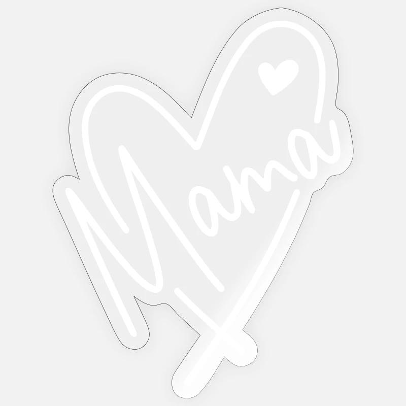 Mama Herz Mutter Kind Liebe Muttertag Geschenk Sticker Größe S (10 x 10 cm)