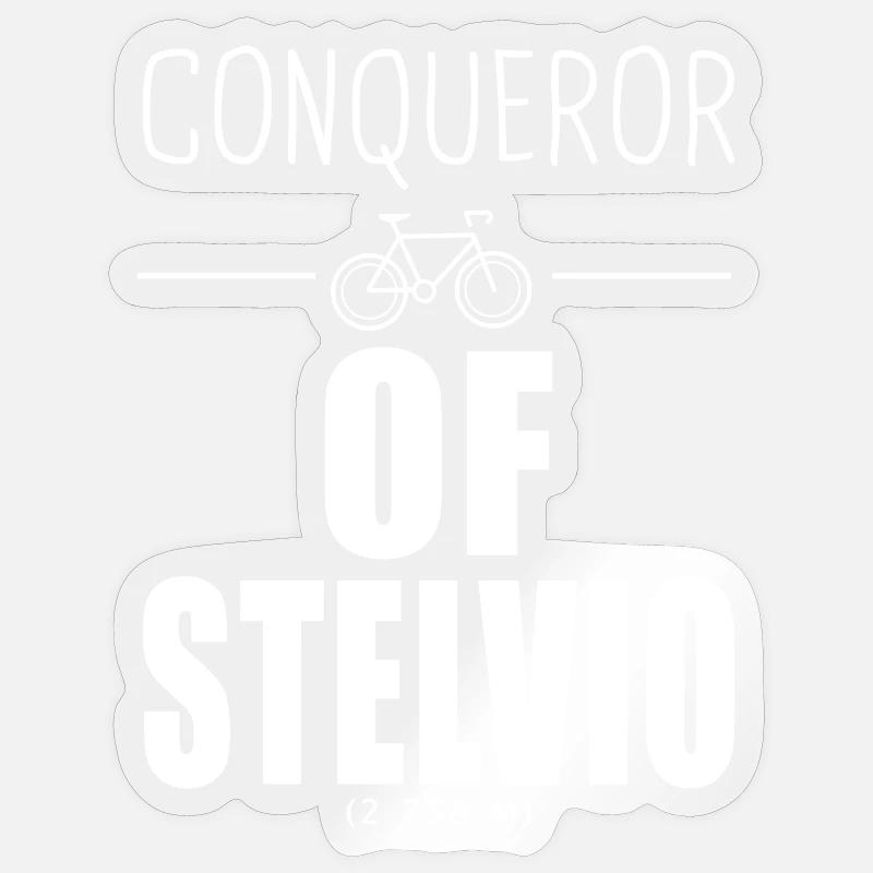Conquérant du Stelvio cycliste Alpes - Sticker taille S (10 x 10 cm) - brillant transparent