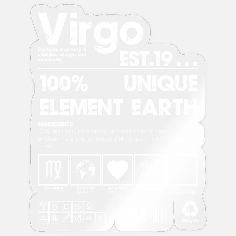 Jungfrau Erde Element 100% einzigartiges Logo Sticker Größe S (10 x 10 cm)