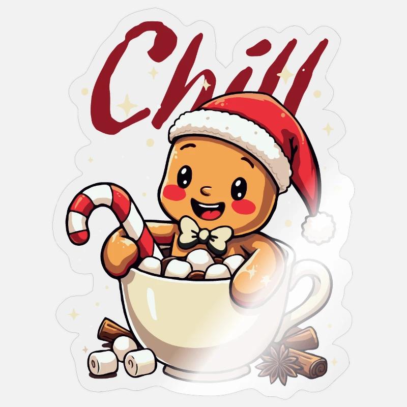 Lebkuchenmännchen - Sticker Größe S (10 x 10 cm) - Transparent glänzend