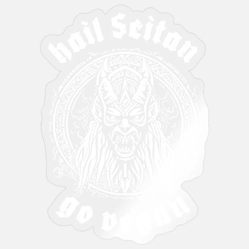 HAIL SEITAN - devenez végétalien - Sticker taille S (10 x 10 cm) - brillant transparent