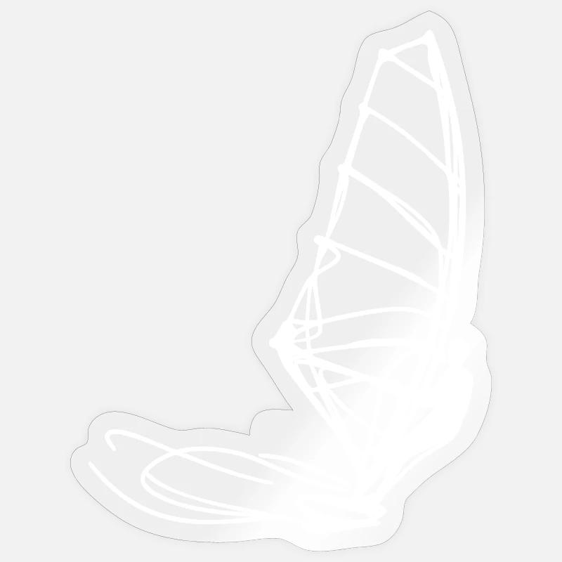 Windsurfer Drawing - Sticker size S (10 x 10 cm) - transparent glossy