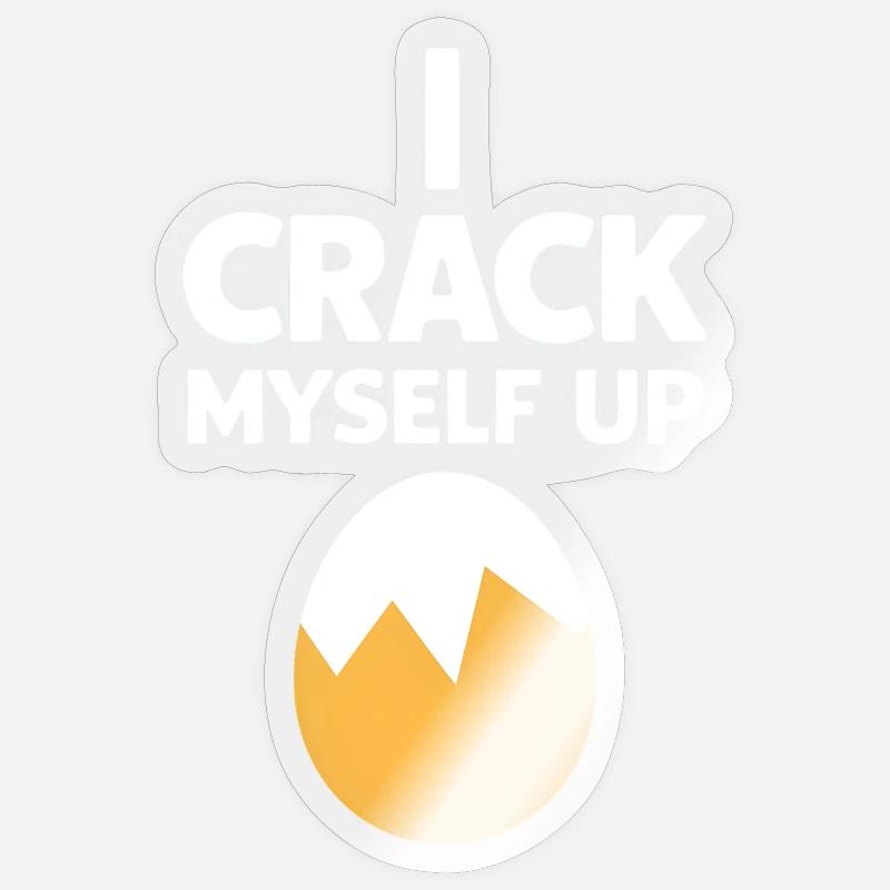 I Crack Myself Up - Sticker Größe S (10 x 10 cm) - Transparent glänzend